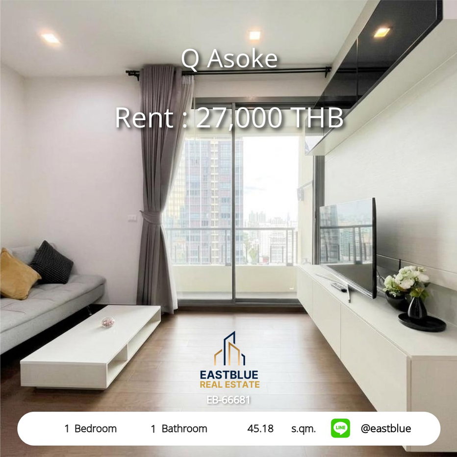 รูป ขาย Q Asoke 2 ห้องนอน 45.5 ตร.ม. ติด MRT เพชรบุรี 8,990,000 บาท 🏙️ - รูปที่ 1/5