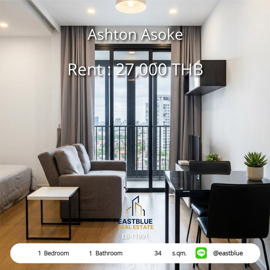 picture For Rent: Ashton Asoke Condo – 1 Bed, 34 sqm in Asoke-Sukhumvit! - 1/3