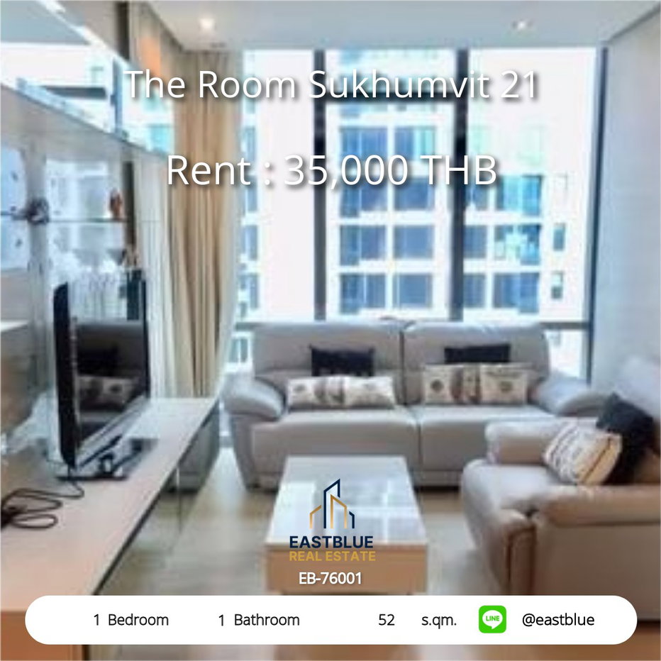 picture Condo for Rent The Room Sukhumvit 21 ✨ 1 Bedroom, 53 sq.m., Fully Equipped Facilities - 1/6