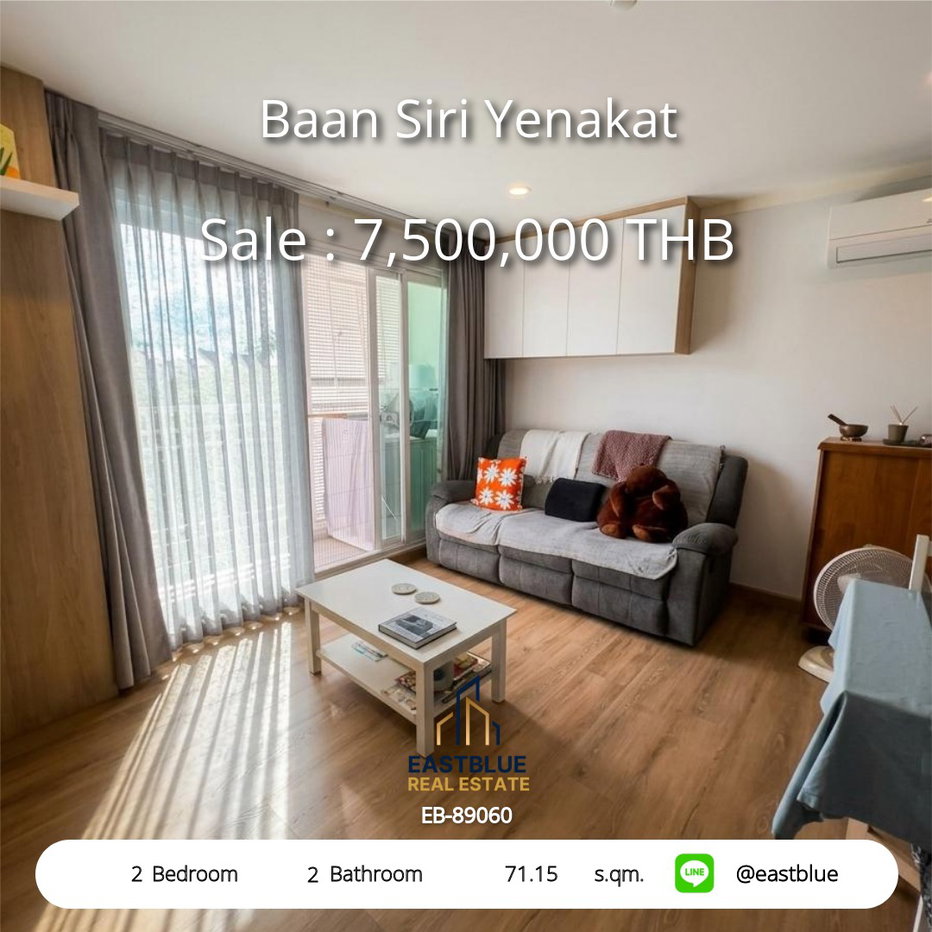 picture For Sale: Baan Siri Yenakat 1-Bed 56 sqm Spacious, Sathorn Area, THB 5,000,000 🌳 - 1/4