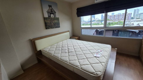 Condo for rent, Lumpini Ville Cultural Center, minimalist style, ready to move in, near MRT Huai Khwang, 35 sqm, 10th floor.