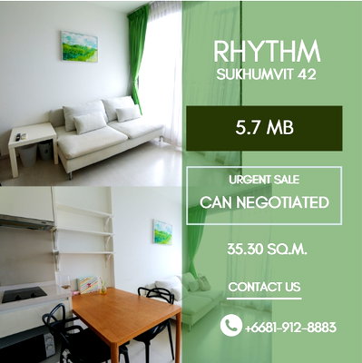 ขายคอนโด : 🔥 ขายด่วน! RHYTHM SUKHUMVIT 42 | โควตาต่างชาติ ราคาต่ำกว่าตลาด! 🔥