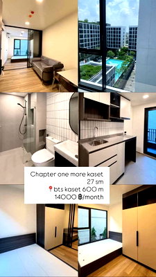 Condos for rent : Code: 26KJ5521 for rent CHAPTER ONE more KASET 🔥🔥 Line ID: @kjcondo (with @)🔥🔥