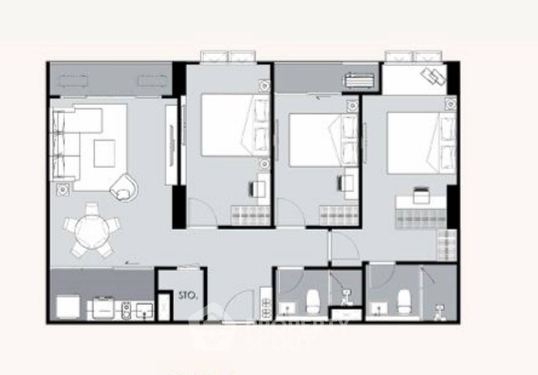 picture 20th-Floor 3-BR Condo At Supalai Elite Sukhumvit 39 Near MRT Phetchaburi (ID 3426344) - 1/3