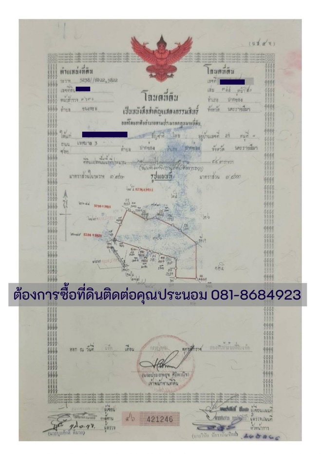 รูป ขายที่ดินแปลงใหญ่ ปากช่อง ติดถนนมิตรภาพ โฉนดที่ดิน ครุตแดง (น.ส.4.จ) 53 ไร่ 1 งาน 73.8 ตารางวา - รูปที่ 22/22