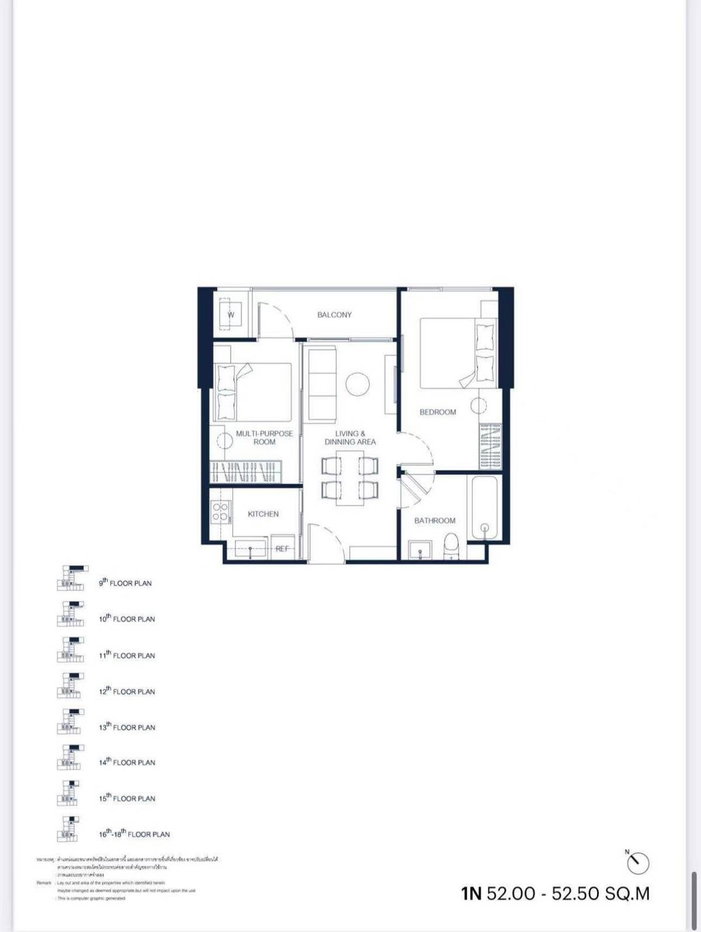 รูป คอนโด 1 ห้องนอน ชั้น 17 โครงการ PTY Residence Sai 1 พัทยาใต้ (ID 3427668) - รูปที่ 3/5