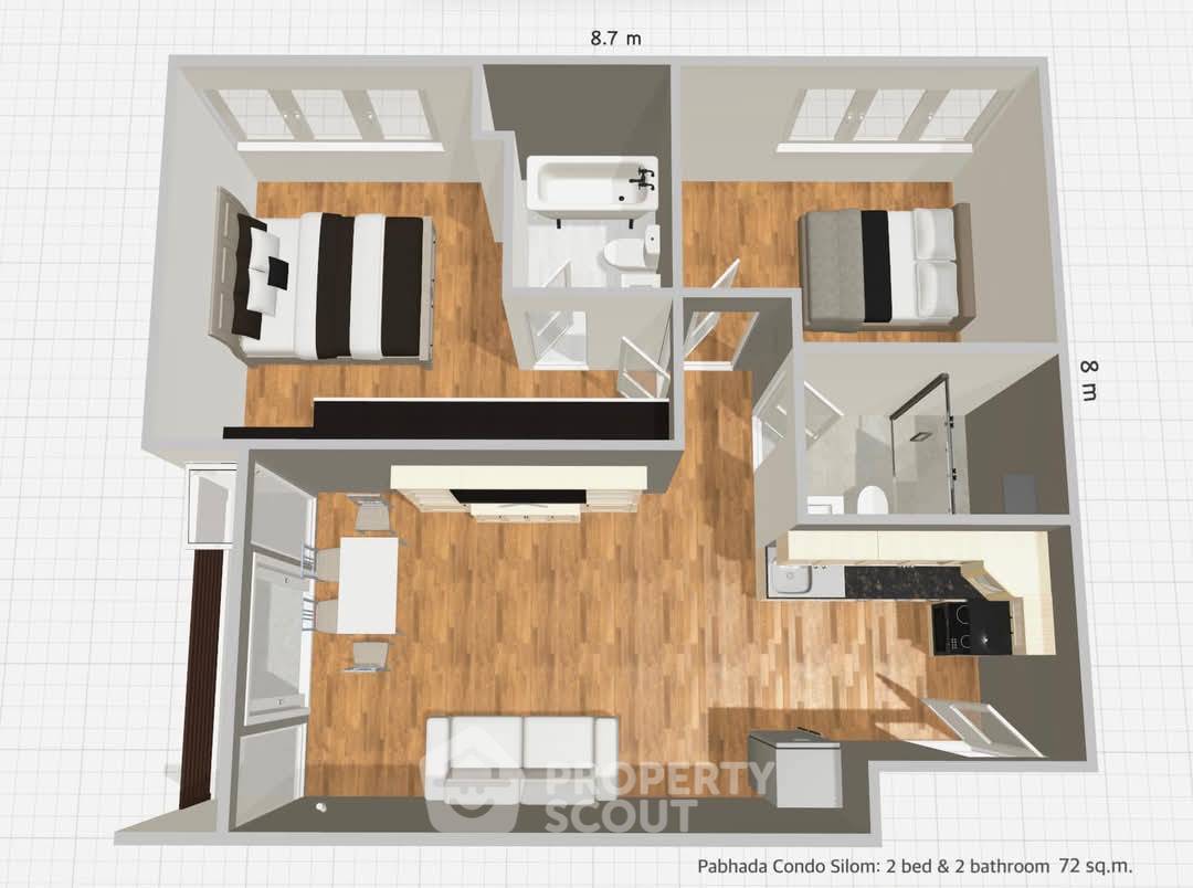 picture 2-BR Condo For Sale At Pabhada Silom Condominium, BTS Saint Louis (ID 1336857) - 9/10