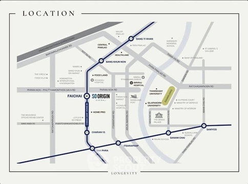 ใกล้ MRT Fai Chai เพียง 100 ม. | คอนโด 1 ห้องนอน So Origin Siriraj (ID 3443849)