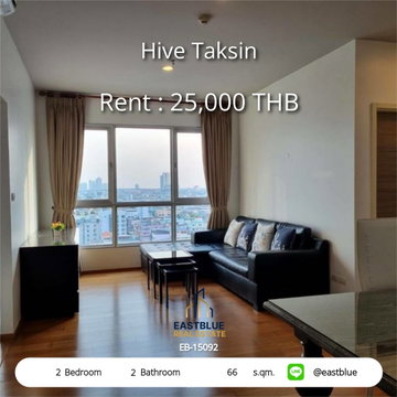 Rent a condo at Hive Taksin, 2 bedrooms, near BTS Wongwian Yai
with a swimming pool, fitness center, convenient for every lifestyle!