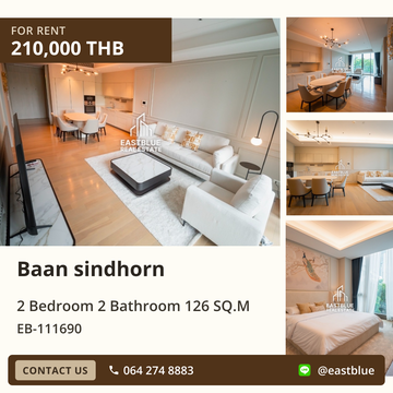 For Rent: Baan Sindhorn Luxury Condo with 2 Beds 2 Baths near BTS Chidlom
