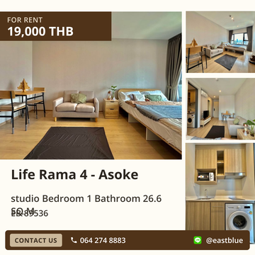 เช่าคอนโด Life Rama 4 - Asoke 🏙️ สตูดิโอพร้อมอยู่! ✨