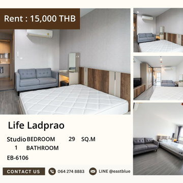 ให้เช่า Life Ladprao สตูดิโอ 29 ตร.ม. ติด BTS ห้าแยกลาดพร้าว 15,000/เดือน 🌆