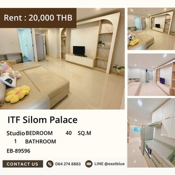 For Rent: ITF Silom Palace 1BR 40 sqm, High View by BTS Sala Daeng, THB 20,000 🌇