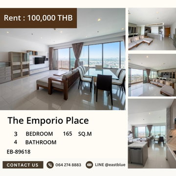 ð The Emporio Place for Rent - 3 Bed 165 sqm,, Near BTS Phrom Phong