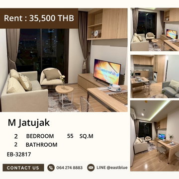 เช่าคอนโด 2 ห้องนอน M Jatujak ใกล้ BTS/MRT
พร้อมสิ่งอำนวยความสะดวกครบ เต็มที่ทุกไลฟ์สไตล์!
