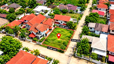 ที่ดิน บึงหนองโคตร ขอนแก่น : ขายที่ดินแปลงหัวมุม หมู่บ้านรุ่งเรืองวิลเลจ ซอยประชาสโมสร 26 เมืองขอนแก่น ห่างถนนใหญ่เพียง 200 เมตร เหมาะสร้างบ้าน