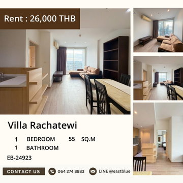 ให้เช่า Villa Rachatewi 1 ห้องนอน 55 ตร.ม. วิวสูง ติด BTS ราชเทวี 🌇