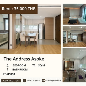 Rent The Address Asoke 2 bedrooms 75 sqm. Near MRT Phetchaburi 35,000 Baht/month
Premium amenities with 24-hour security.