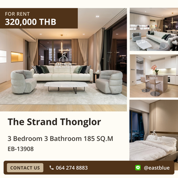 The Strand Thonglor: Luxury 3-Bed Condo for Rent in Thonglor, Prime Location!