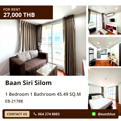 คอนโดให้เช่า : เช่าคอนโด Baan Siri Silom 🏡✨ คอนโดใจกลางเมืองพร้อมเข้าอยู่!