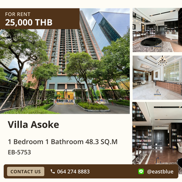 Rent Condo Villa Asoke 🤩 1 Bed, 48.3 sqm Near BTS Asoke!