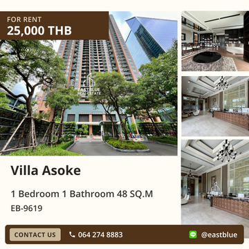 For Rent Villa Asoke 🏙️ Modern 1-Bedroom Condo Near BTS Asoke