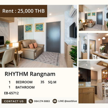 ให้เช่า RHYTHM Rangnam 1 ห้องนอน 35 ตร.ม. ใกล้ BTS อนุสาวรีย์ฯ 25,000 บาท ✨