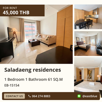 Saladaeng residences ให้เช่า 1 ห้องนอน 🛋️ พร้อมเข้าอยู่!