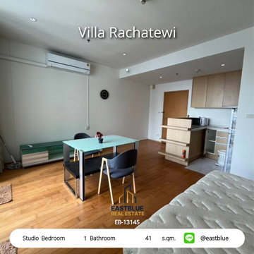 Rent a Studio condo 41 sq.m. Villa Rachatewi near BTS Ratchathewi for only 20,000 Baht/month!
With a swimming pool, fitness center, and 24-hour security system.