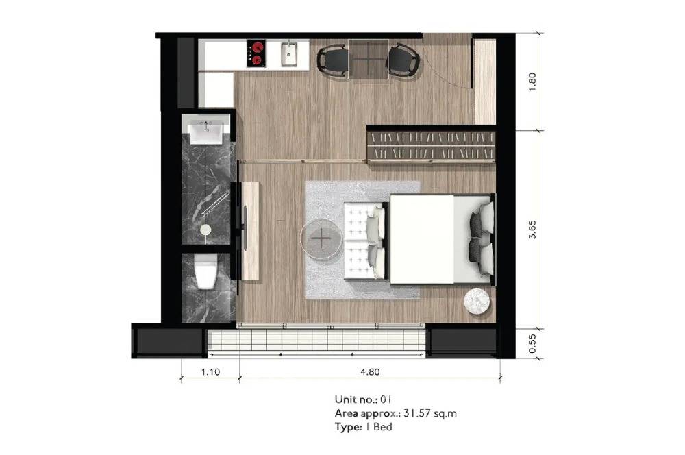 รูป คอนโด 1 ห้องนอน Park Origin Phrom Phong ใกล้ BTS พร้อมพงษ์ (ID 1599695) - รูปที่ 8/17