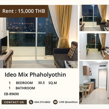 For Rent: Ideo Mix Phaholyothin - 1-Bed,, near BTS Saphan Khwai 🏙️