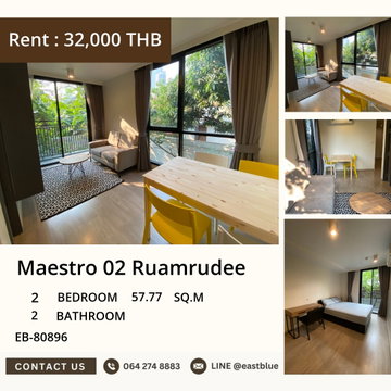 👌 Two-Bed Luxury at Maestro 02 💎
Rent: 32,000 THB/month 🏢
