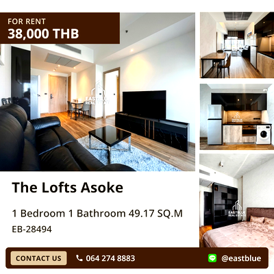 คอนโดให้เช่า : เช่าคอนโดหรู The Lofts Asoke ใจกลางอโศก ✨ ใกล้ MRT สุขุมวิท