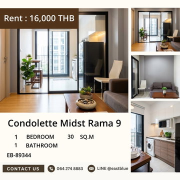 For Rent: Condolette Midst Rama 9 🏢 Near MRT Phra Ram 9