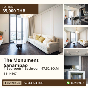 Rent luxurious condo at The Monument Sanampao, 1 bed, 1 bath, near BTS Sanam Pao! 🌟