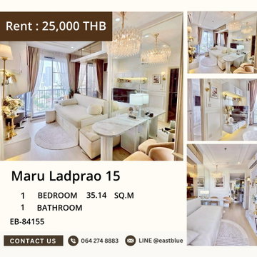 🏙️ Luxury Condo for Rent! 🏢
Maru Ladprao 15 | 1 Bed | 35.14 Sqm | ฿25,000/mo
Amazing location near BTS Lat Phrao! 🚇 Dont miss this gem! 💎