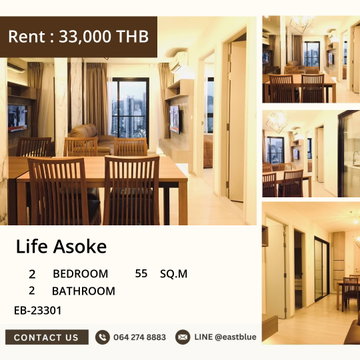 ให้เช่า Life Asoke 🏙️ คอนโด 2 นอน วิวสวย!