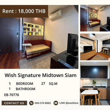 For Rent Wish Signature Midtown Siam 1-Bed near BTS Ratchathewi 18,000 THB/month ✨
