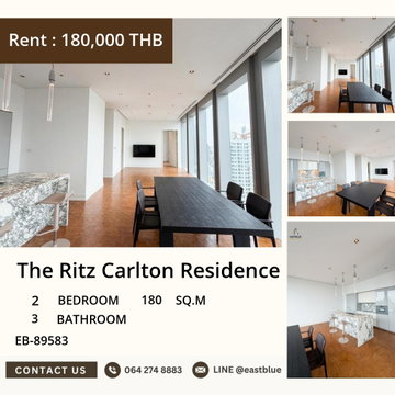 For Rent: The Ritz Carlton Residence 2BR 180 sqm, City View near BTS Chong Nonsi ð