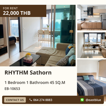 คอนโด RHYTHM Sathorn ให้เช่า ทำเลสาทร ใกล้ BTS สะพานตากสิน! 🏙️✨