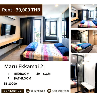 Condos for rent Big C Extra Rama 4 : 🏙️ Luxurious 1-Bed Condo @ Maru Ekkamai 2 - 30K/mth