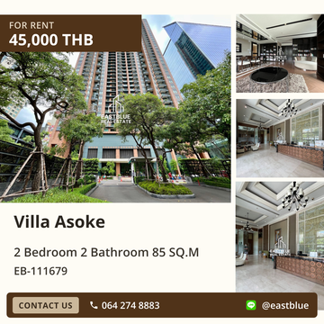 For Rent: Luxury 2-Bed Condo at Villa Asoke 🏙️ Near BTS Asoke & MRT Sukhumvit