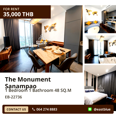 คอนโดให้เช่า : คอนโดหรูให้เช่า The Monument Sanampao ✨ สไตล์โมเดิร์น ทำเลดี