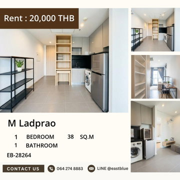 🏙️ Prime Condo in Ladprao! 1-Bed, 38 Sq.m. at Only 20K/Month! 🔑
EB-28264 | Fully Furnished | Near BTS/MRT