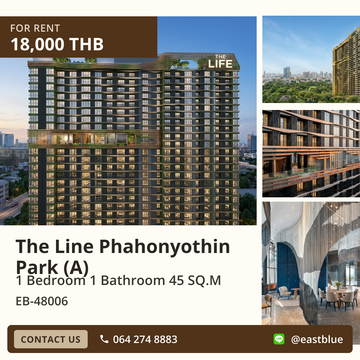 For Rent: The Line Phahonyothin Park (A) 1 Bed Condo, Ready to Move In! 🏡✨