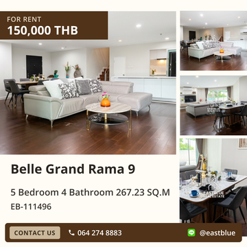 ให้เช่าด่วน! Belle Grand Rama 9 คอนโดหรู 5 ห้องนอน ทำเลดี ✨