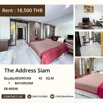 ⭐ Cozy Studio at The Address Siam! 🏢
Rent it now for only 18,500 THB/month! 💰