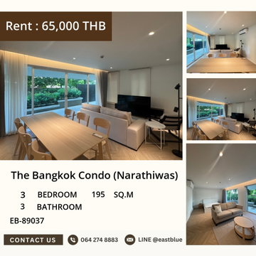 🏡 ให้เช่าด่วน! คอนโดสุดหรูย่านนราธิวาส 3 ห้องนอนใหญ่ 195 ตร.ม.
🔥 เพียง 65,000 บาท/เดือน ใกล้ BTS ช่องนนทรี สไตล์ Luxury Living!