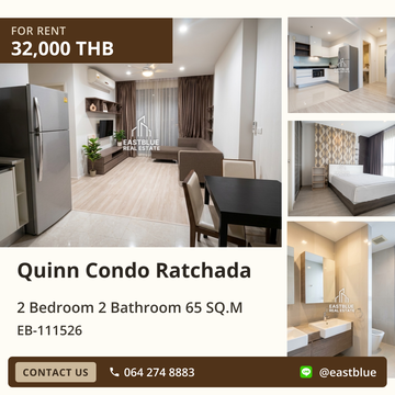 ให้เช่า Quinn Condo Ratchada 🏙️ 2 ห้องนอน วิวสวย พร้อมอยู่!