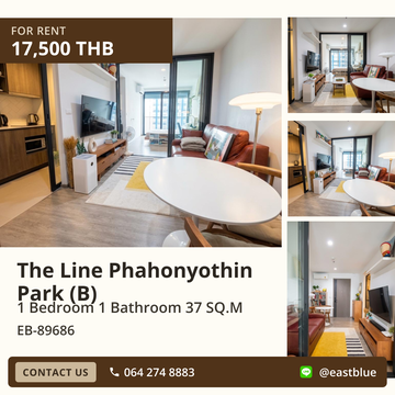 For Rent: The Line Phahonyothin Park (B) 1 Bedroom Condo 37 sq.m. Great Facilities!